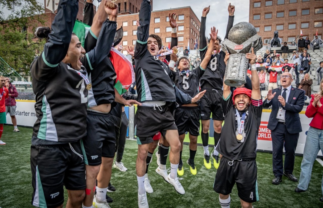 La squadra dell'Egitto, vincitrice della Homeless World Cup