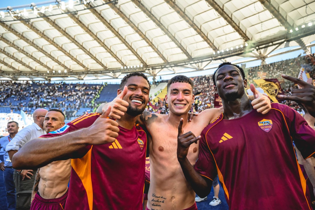 Rensch insieme a Soulè e Ndicka dopo il derby