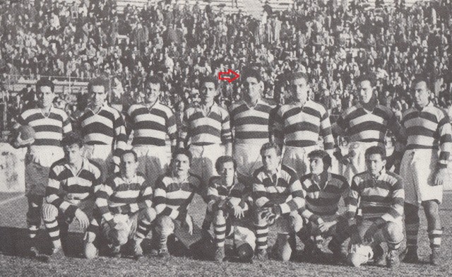 Indicato dalla freccia, Ivo Bitetti, ai tempi della Roma Rugby. Fonte foto: LazioWiki