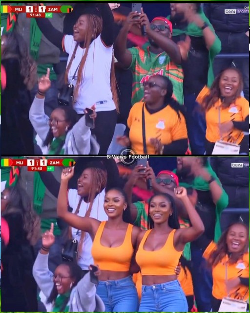 La foto da Mali Zambia, con due tifose generate dall'IA