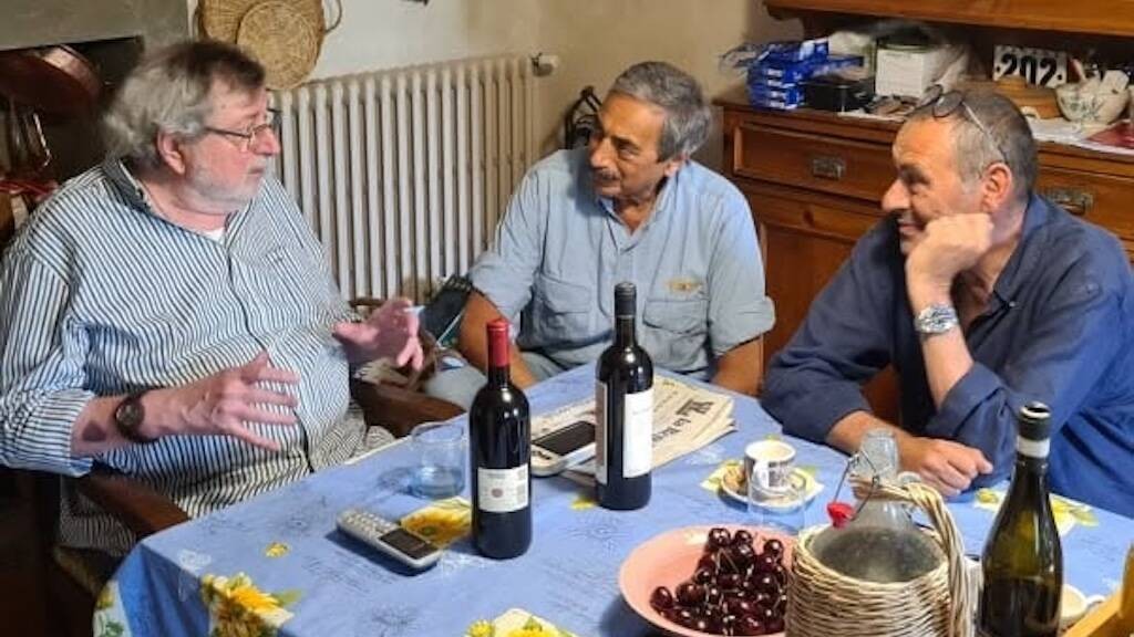 L'incontro tra Francesco Guccini, Marino Bartoletti e Maurizio Sarri