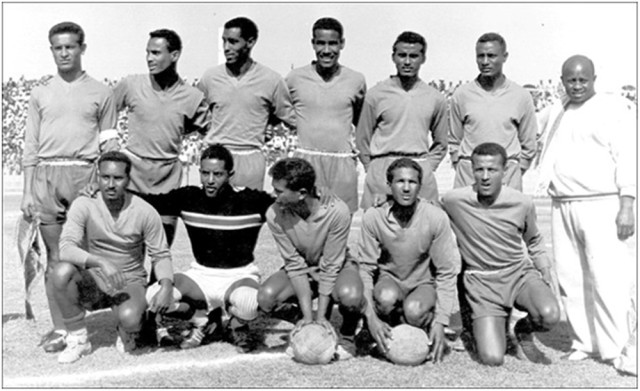 Luigi Vassallo nella squadra dell'Etiopia campione d'Africa nel 1962. Fonte foto: Storiedicalcio.it