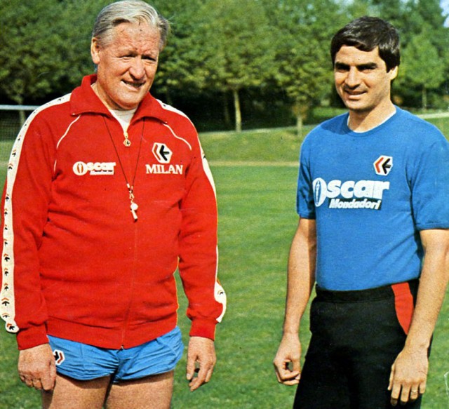 Nils Liedholm con Agostino Di Bartolomei