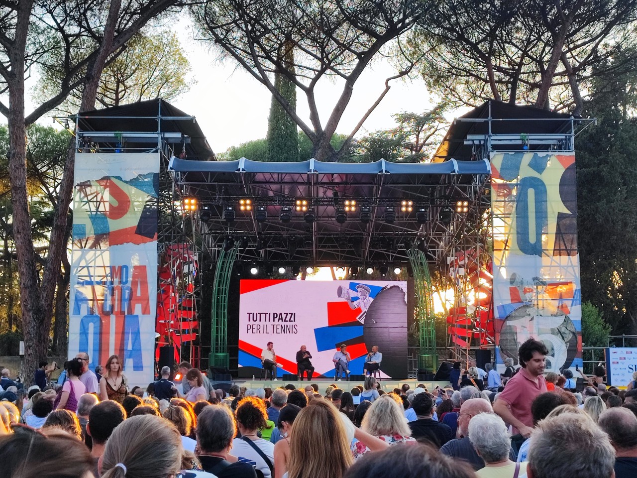 Panatta e Veronesi a parlare di Tennis alla festa de Il Fatto Quotidiano. Foto Rosati per Il Catenaccio
